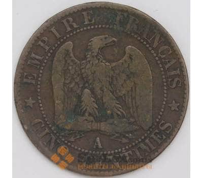 Монета Франция 5 сантимов 1855 КМ777 VF арт. 38852
