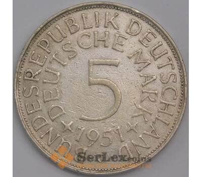 Германия монета 5 марок 1951 J КМ112 VF арт. 42753