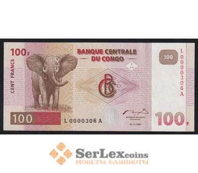 Конго 100 франков 1997 Р90 UNC печать NBBPW арт. 52815