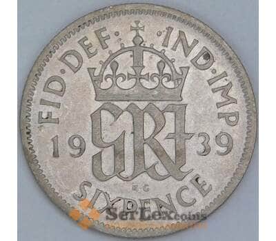 Великобритания 6 пенсов 1939 КМ852 F арт. 56824