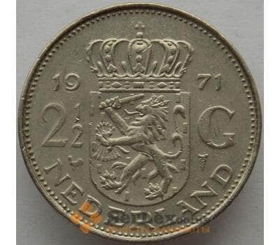 Монета Нидерланды 2 1/2 гульдена 1971 КМ191 VF (J05.19) арт. 15234
