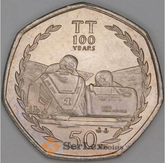 Мэн остров 50 пенсов 2007 КМ1425 UNC 100 лет мотогонкам ТТ арт. 52119