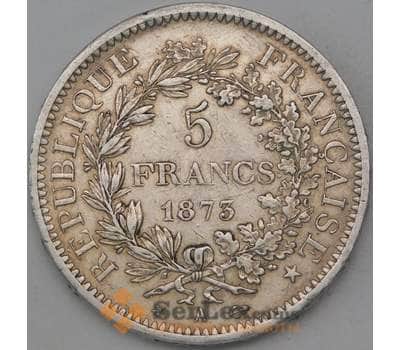Монета Франция 5 франков 1873 КМ820 VF арт. 26700