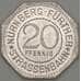Германия Нюрнберг 20 пфеннигов 1921 Proof WEISSER TURM (j05.19) арт. 19950
