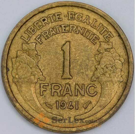 Франция 1 франк 1941 КМ885 AU-aUNC арт. 57421 Франция 1 франк 1941 КМ885 AU-aUNC арт. 57421