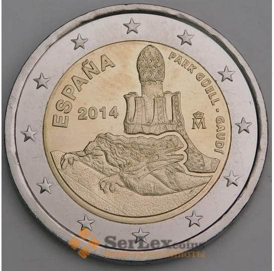 Испания 2 евро монета 2014 Парк Гюэль КМ1306 UNC арт. С00047