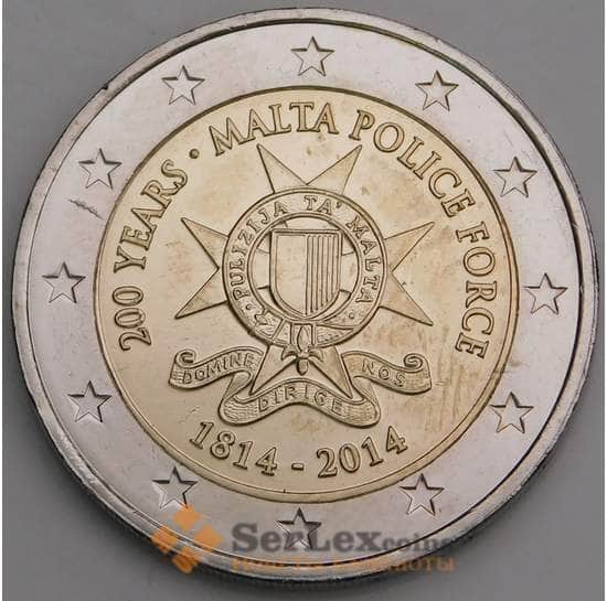 Мальта 2 евро 2014 200 лет полиции КМ151 UNC арт. С00064
