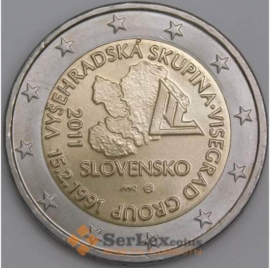 Словакия монета 2 евро 2011 КМ114 UNC Вышеградская группа арт. С00075