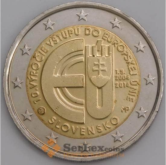 Словакия монета 2 евро 2014 КМ134 UNC 10 лет  в евросоюзе арт. С00078