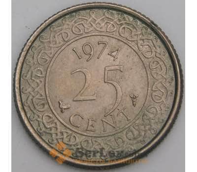 Суринам монета 25 центов 1974 КМ14 XF арт. 46310