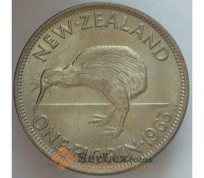 Монета Новая Зеландия 1 флорин 1963 КМ28.2 UNC (J05.19) арт. 16590