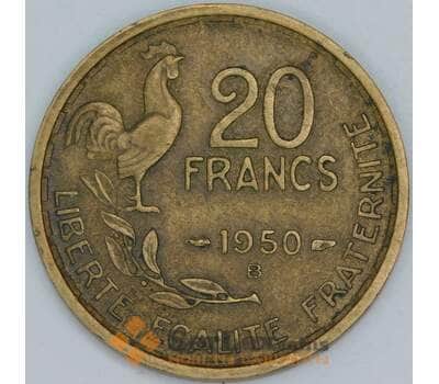 Франция 20 франков 1950 B КМ917.2 VF арт. 57061