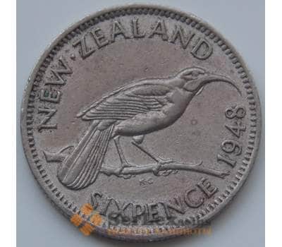 Монета Новая Зеландия 6 пенсов 1948-1952 КМ16 VF арт. 6682