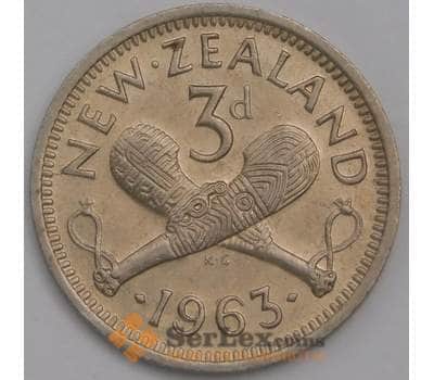 Монета Новая Зеландия 3 пенса 1963 КМ25.2 UNC арт. 40121