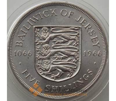 Монета Джерси 5 шиллингов 1966 КМ28 при Гастингсе AU арт. 13957