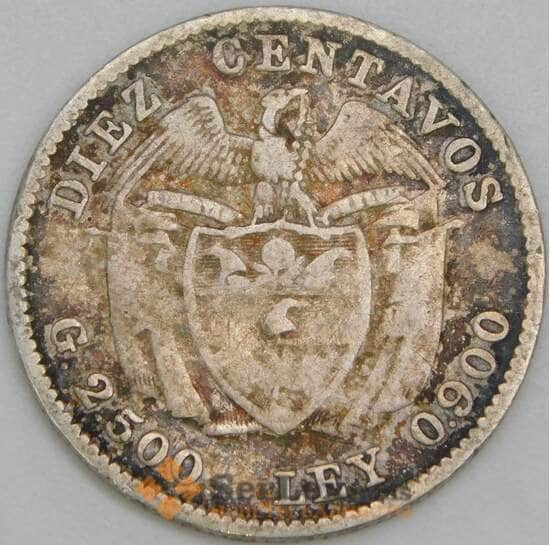 Колумбия 10 cентаво 1913 КМ196.1 F арт. 56729