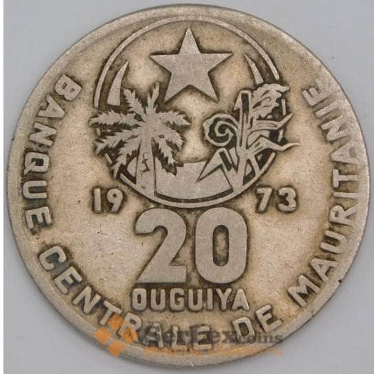 Мавритания монета 20 угий 1973 КМ5 VF арт. 44781