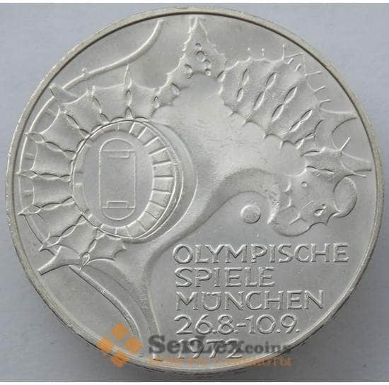 Германия 10 марок 1972 D КМ133 BU Серебро Стадион  арт. 14913