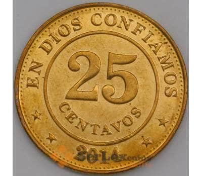 Никарагуа монета 25 сентаво 2014 KM104 UNC арт. 44791
