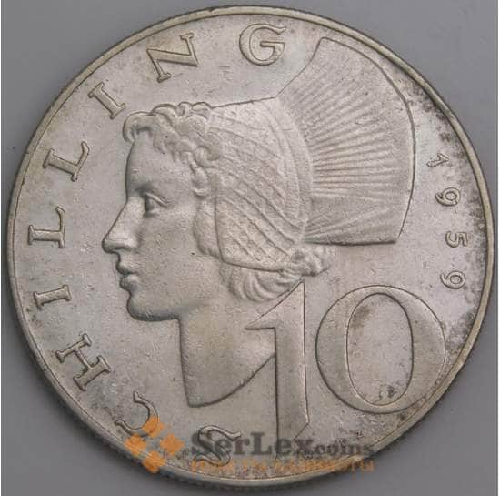Австрия монета 10 шиллингов 1959 КМ2882 XF арт. 46106