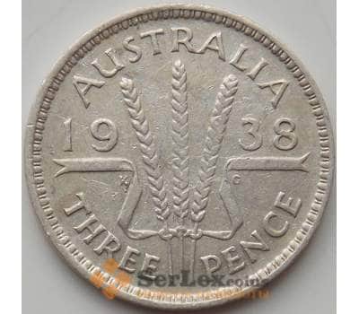 Монета Австралия 3 пенса 1938 КМ37 VF арт. 12310