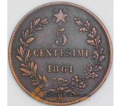 Италия 5 чентезимо 1861 M КМ3 VF+ арт. 56545