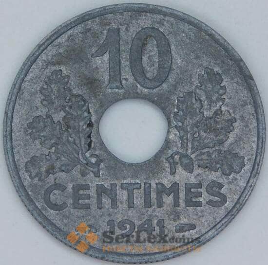 Франция 10 сантимов 1941 КМ898 VF арт. 57052