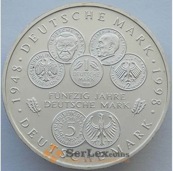 Германия 10 марок 1998 КМ195 UNC Немецкая Марка Серебро  (J05.19) арт. 16265