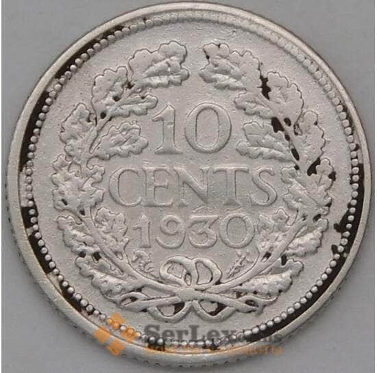 Нидерланды 10 центов 1930 КМ163 VF арт. 28203