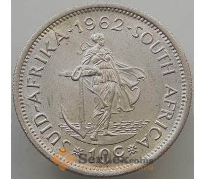 Монета Южная Африка ЮАР 10 центов 1962 КМ60 UNC Серебро арт. 14672