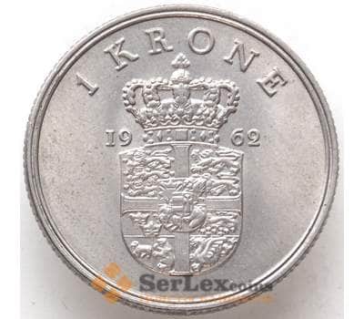 Монета Дания 1 крона 1962 КМ851 aUNC арт. 13001