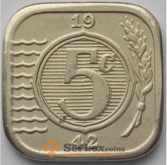 Нидерланды 5 центов 1942 XF медно-никель (J05.19) арт. 17296