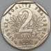 Монета Франция 2 франка 1993 КМ1062 UNC 50 лет Движение сопротивления (J05.19) арт. 17693