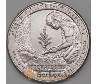 Монета США 25 центов 2020 UNC 54 Парк Рокфеллера D арт. 23803