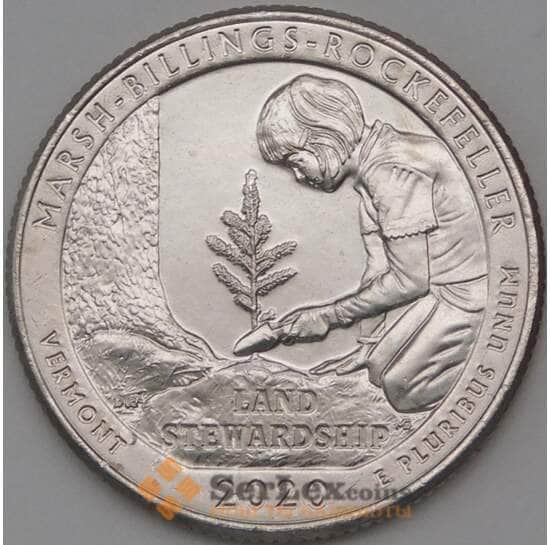 США 25 центов 2020 UNC 54 Парк Рокфеллера D арт. 23803