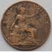 Монета Великобритания 1 фартинг 1908 КМ792 F (J05.19) арт. 16086
