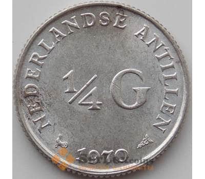 Монета Нидерландские Антиллы 1/4 гульдена 1970 КМ4 aUNC арт. 12226