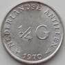Нидерландские Антиллы 1/4 гульдена 1970 КМ4 aUNC арт. 12226