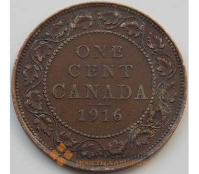 Монета Канада 1 цент 1916 КМ21 VF арт. 7476