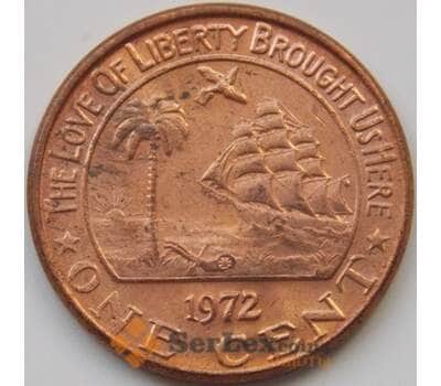 Монета Либерия 1 цент 1960-1984 КМ13 aUNC арт. 7508