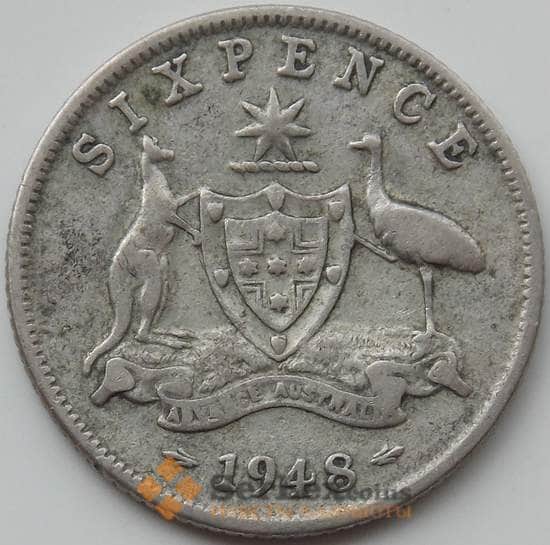 Австралия 6 пенсов 1948 КМ38 VF арт. 12316