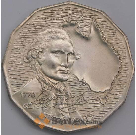 Австралия монета 50 центов 1970 КМ69 UNC  Джеймс Кук арт. 42296