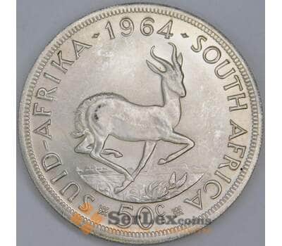 Монета Южная Африка ЮАР 50 центов 1964 КМ62 UNC арт. 11684