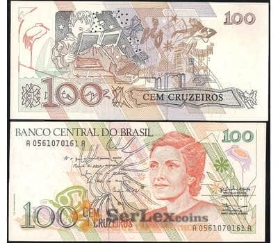 Банкнота Бразилия 100 крузейро 1989-1990 Р220 UNC арт. 12764