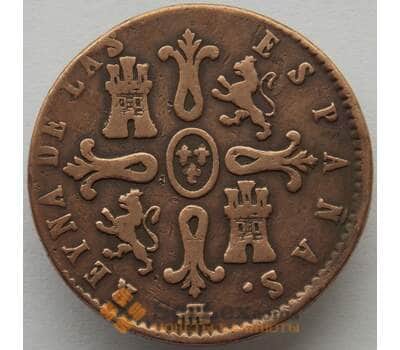Монета Испания 8 мараведи 1842 КМ531 F Изабелла II (J05.19) арт. 15177
