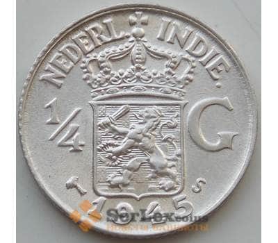 Монета Нидерландская Восточная Индия 1/4 гульдена 1945 S КМ319 UNC арт. 14598