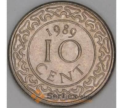 Суринам 10 центов 1989 КМ13а AU арт. 52909