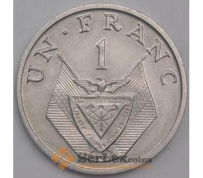 Руанда монета 1 франк 1969 КМ8 АU арт. 41270