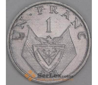 Руанда монета 1 франк 1969 КМ8 АU арт. 41270