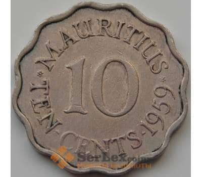 Монета Маврикий 10 центов 1954-1978 КМ33 VF арт. 7523